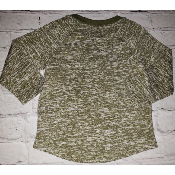 NWT Cat & Jack Toddler Boy Size 18mo, 3T, 4T Olive/Cream Long-Sleeve Shirt - Picture 2 of 2